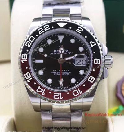 Rolex GMT Coca Cola Replica Watch Black Dial Ceramic Bezel 40MM